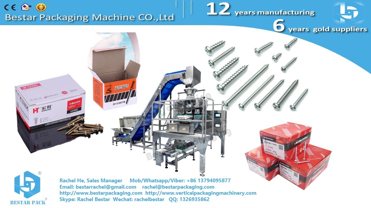 Screw nails hardware packaging solution (Bestar) automatic weighing and filling box packing machine