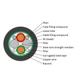 Steel Tape Armoured Hybrid Optical Fiber Cable / Pipeline Fiber Optic Cable 2km