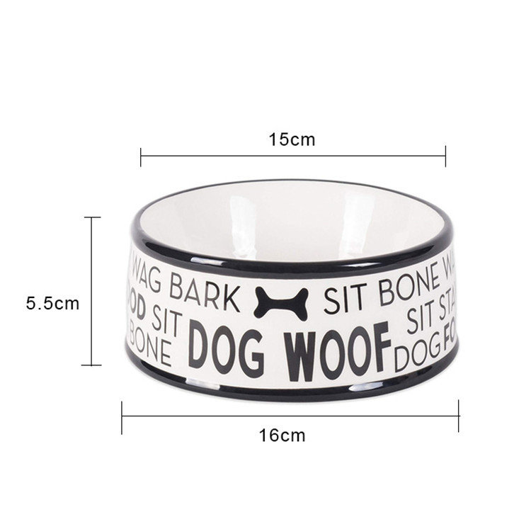 Height 5.5cm Round Ceramic Pet Feeder , Ceramic Feeding Bowls 16cm Diameter