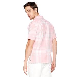 China 45% Cotton light Pink Check Shirt Mens Standard Fit Open Placket With Buttons wholesale