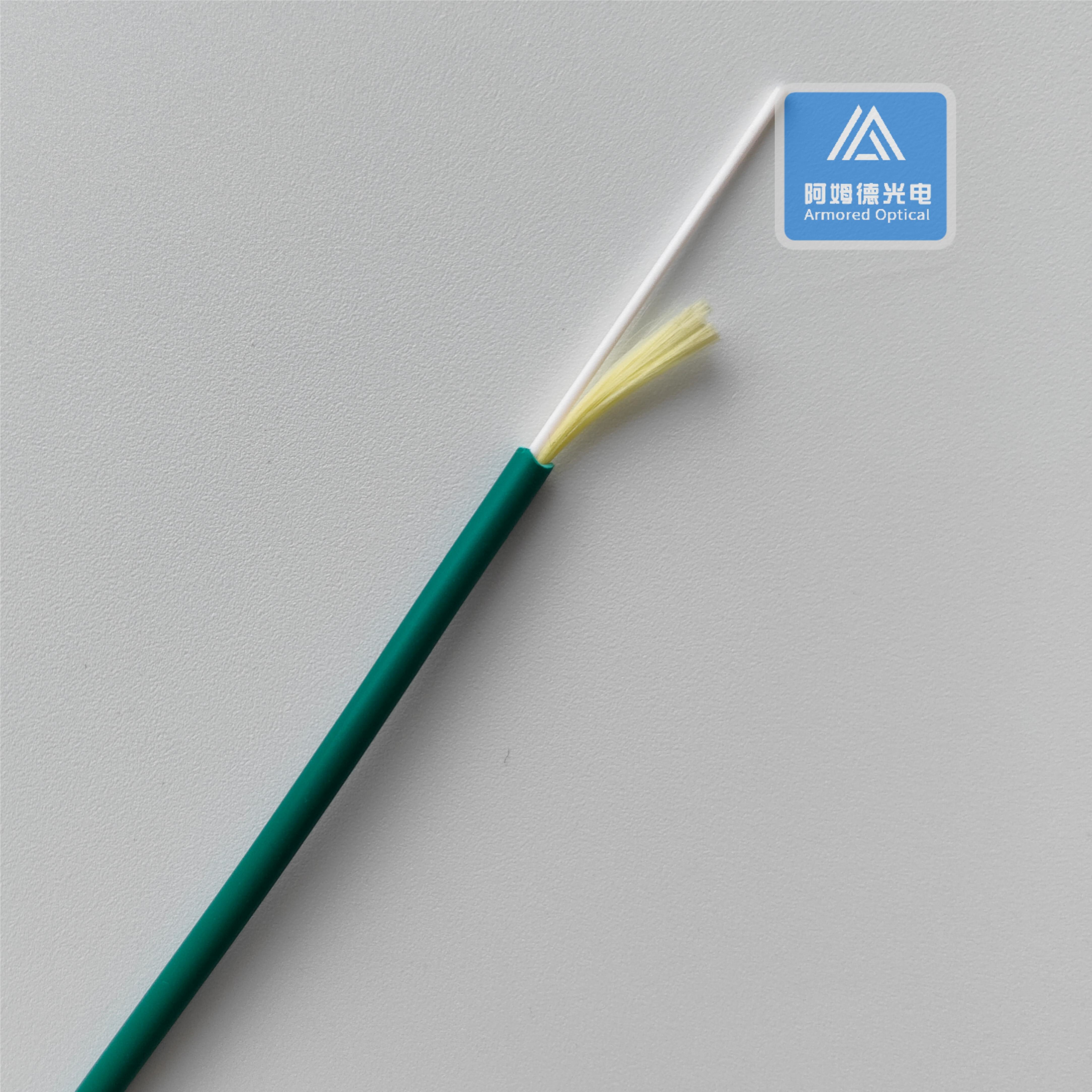 Simplex Indoor Outdoor Single Mode Fiber Optical Cable 3.0mm Green