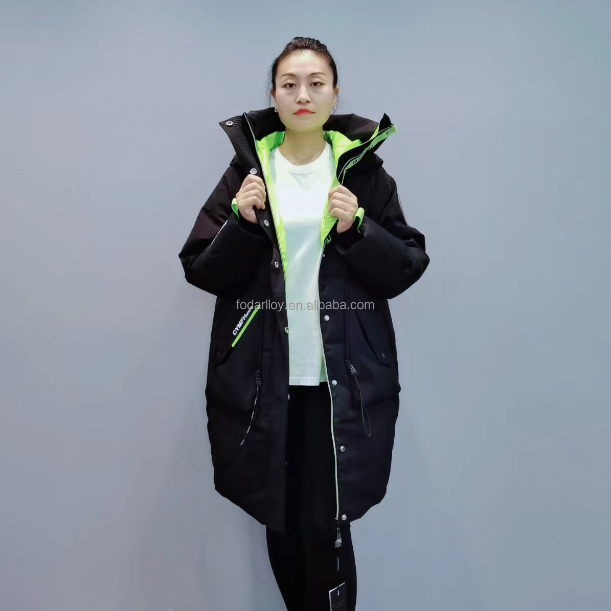 FODARLLOY F22565 Ladies Warm Hooded Cotton-padded Clothes Women Slim Long Winter Jackets Women Coats