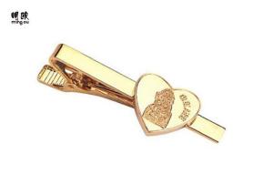 China Wedding Style Necktie Clips Pins , Heart Shaped Shirt Monogram Tie Pin wholesale