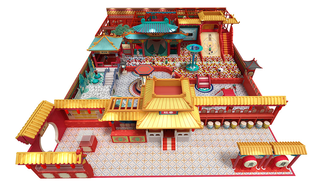 Chinese style Indoor Playground With Balls , Inside Play Zone Equipment