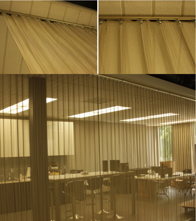 6x6mm Anodized Aluminium Flexible Metal Mesh Curtain Used For Exterior Decoration