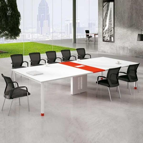 10 Person Wooden Office Conference Table Meeting Table Metallic In Boardroom