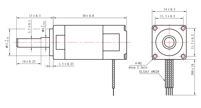 Small NEMA 6 Stepper Motor 5.8mN.M 14*14*30mm With Video Conferencing Machine