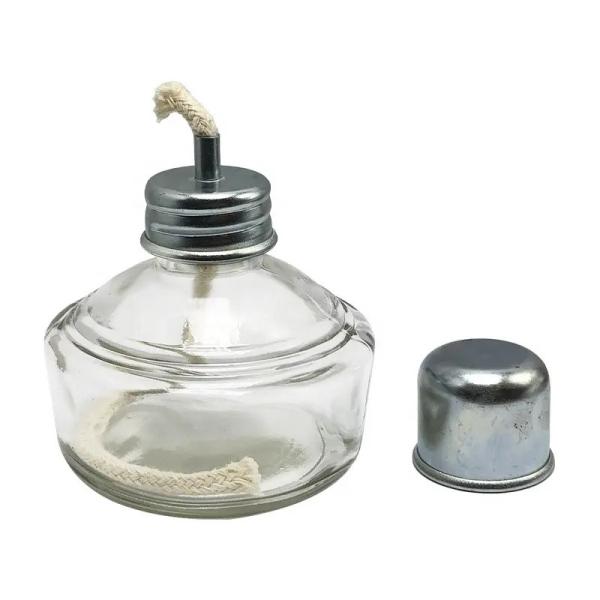 Dental Lab Glass Alcohol Burner 120ml Spirit Lamp Metal Cap Alcohol Burner Lamp