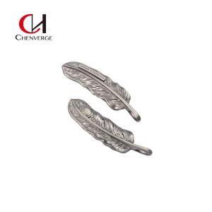 China Feather Shape Metal Garment Accessories Anti Erosion Bag Pendant wholesale