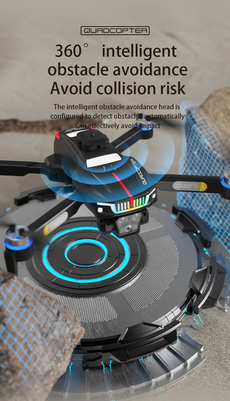 Experience the Ultimate Aerial Photography Brushless Drone with Optical Flow Obstacle Avoidance 3 Cameras Remote Control