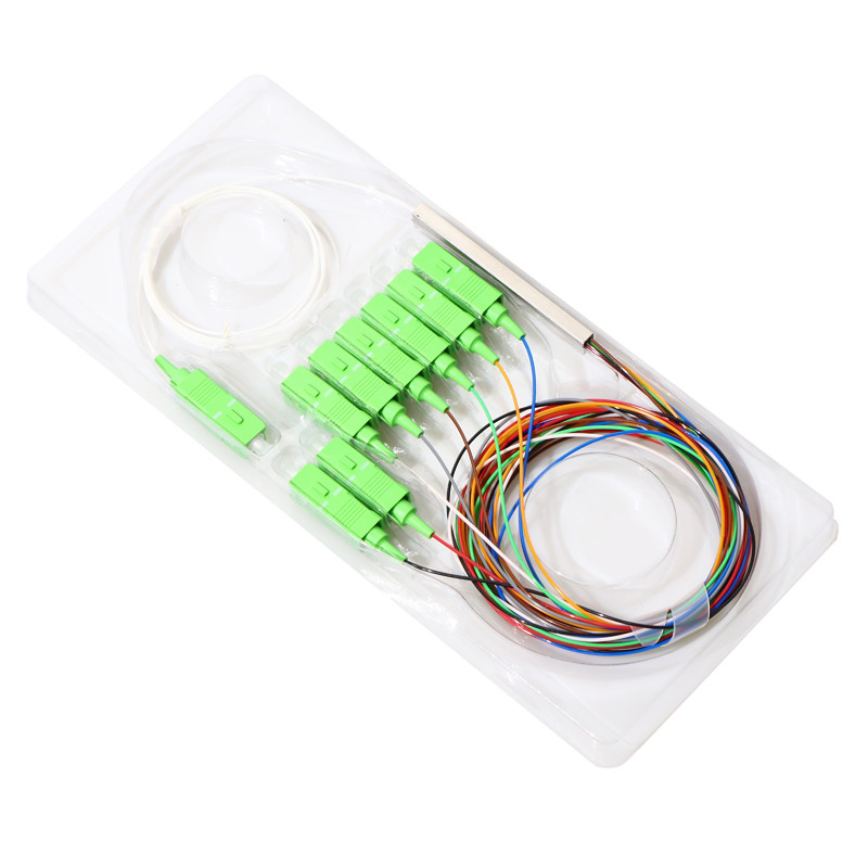8 Way Optical Fiber Opticl Splitter 1*8 Sc Apc Plc Splitter G657A1 Calbe For Terminal Box