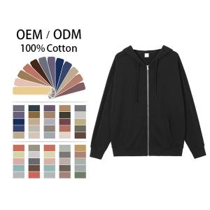 China Custom Crew Neck Long Sleeve Embroidered Hooded Pullover Zipper 100%cotton Soft Couple Sweatshirt Men Hoodies for Printing wholesale