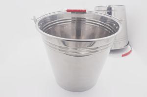 China 6L Multipurpose factory sale durable water metal bucket stainless steel ice bucket with handle wholesale