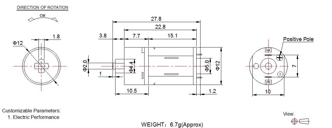 1.5v - 12v DC Planetary Gear Motor , FF N20 DC Motor With Plastic Gearbox