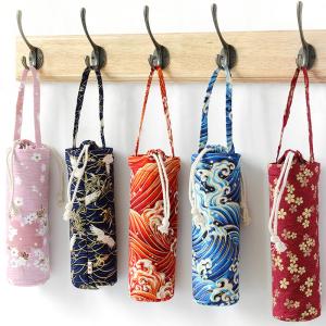 China Portable Drawstring Cotton Insulated Bottle Sleeve wholesale