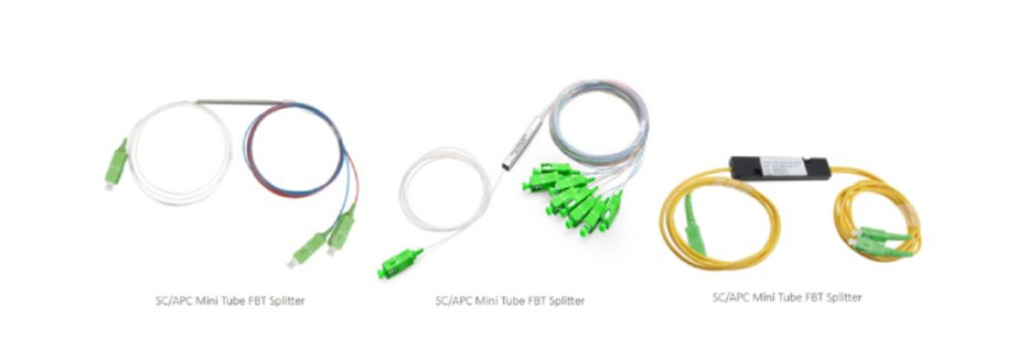 Factory Customization 1X2 FC/APC Fbt Fiber Optic Splitter Single Mode Dual Window 0.9mm Fiber with Loose Tube
