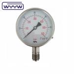 Dry 100mm Stainless Steel Pressure Gauge Bottom Connection For Furnace