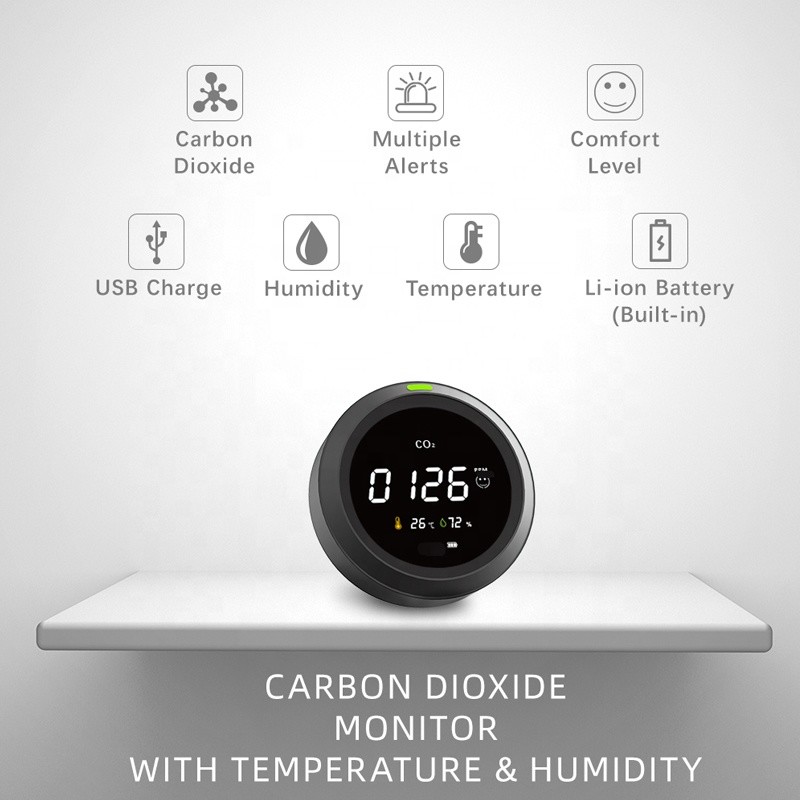5000ppm Co2 PPM Meter , PTH-5 Carbon Dioxide Detector