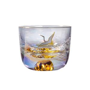 China Luxury Delicate Personalized Glass Cup Gilded 110ml wholesale
