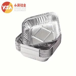 China 110ml Square Disposable Aluminum Foil Container Silver Food Container wholesale