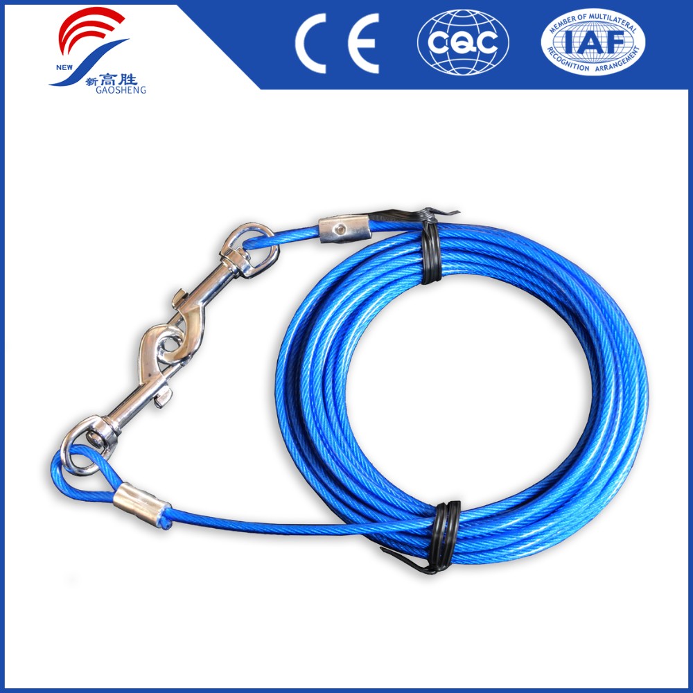 PVC Coated Dog Tie Out Cable And Stake 1-50mm Wire Gauge Eco Friendly