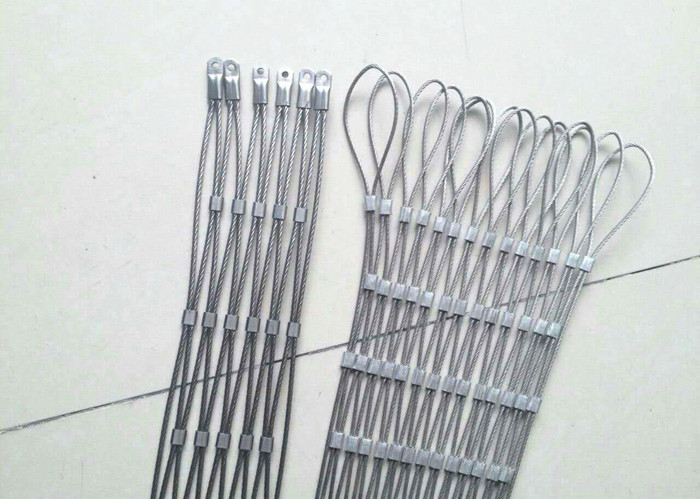 7 X 7 Wire Rope Netting , Stainless Steel Rope Mesh For Aviary Zoo Enclosure