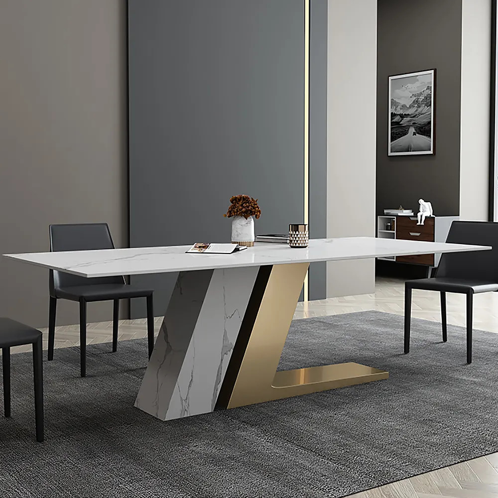 Modern Light Luxury Sintered Stone Multifunctional Dining Table Chair Simple Rectangular Small Family