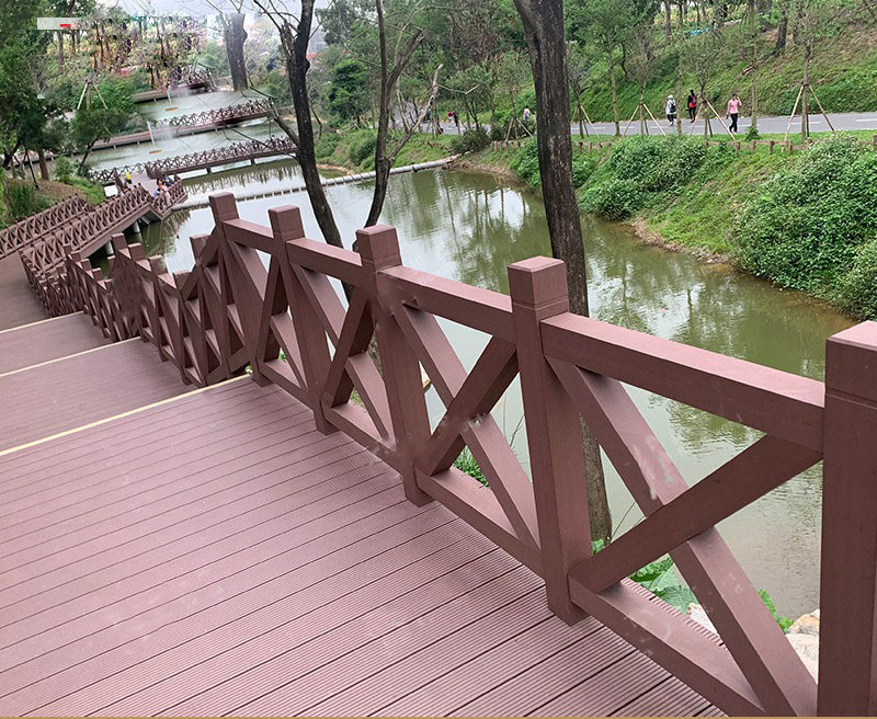 Fireproof WPC Fence Panel Wood Plastic Composite Interior Board Tan Protective Railing For Riverside 200x120cm