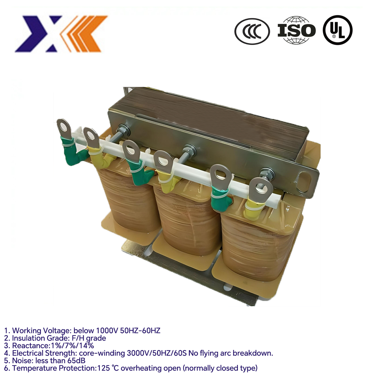 High Linearity 5kvar-40kvar Filter Reactor Three Phrase Power Reactor 25-45C Advantage