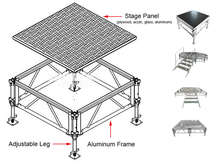 double dugun dj stage truss setup