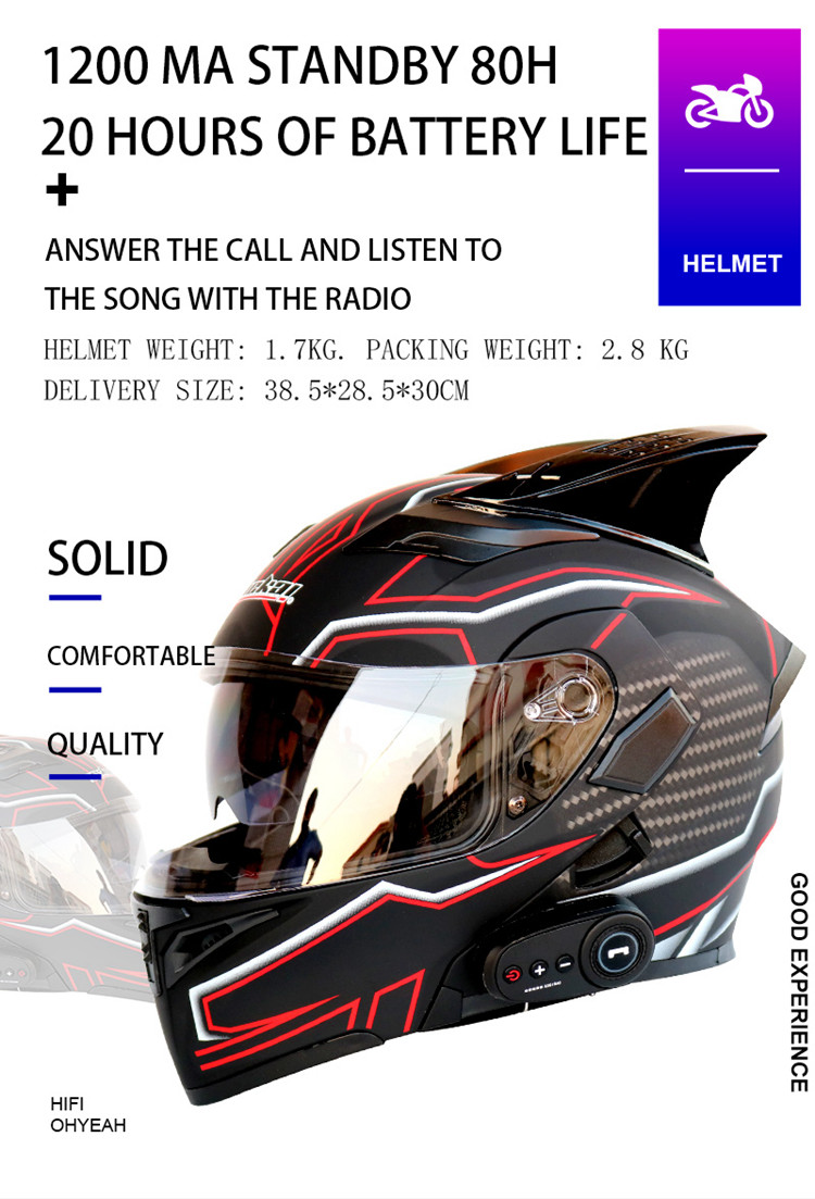 Hot sale double lenses full face bluetooth motorcycle helmet full face motorcycle helmets