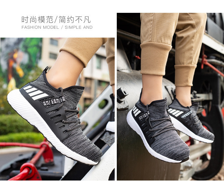 Breathable Flying Knit Work Shoes Comfortable Safety Shoes Kevlar Midsole Steel Toe EVA Sole