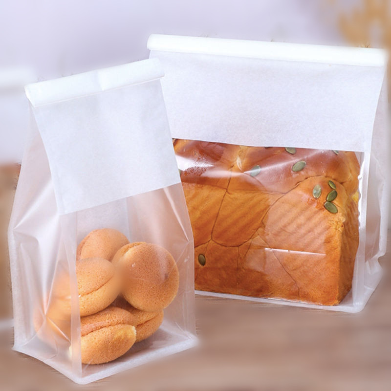 Topline 1 Lb Tin Tie Paper Bags With Window Toast Stand Up Plastic Paper Pouch