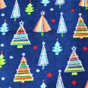 China Christmas Tree Printed Coral Flannel Fleece Fabric Warmly Double Side Polyester wholesale