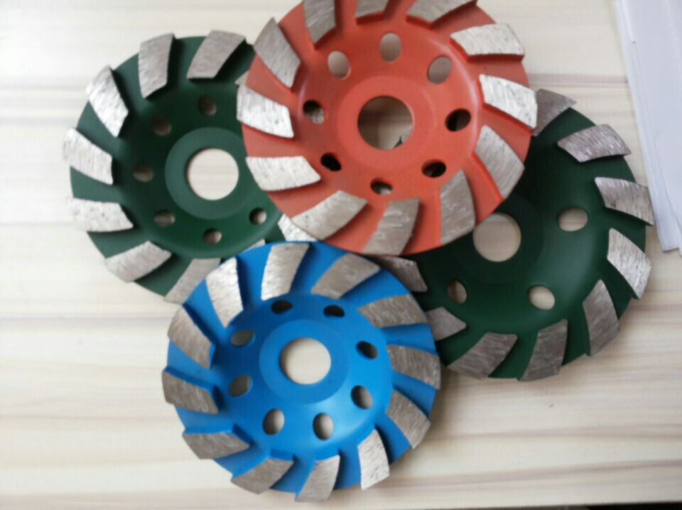 Blue Red 4'' Diamond Cup Wheel Wide-segmented Cup Wheel for Granite