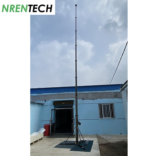 15m Mobile Crank Up Telescoping Mast 10kg payloads Manual Crank Up Lifting