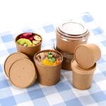 Food Kraft 30oz Personalised Printed Large Capacity Disposable Kraft Paper Bowl