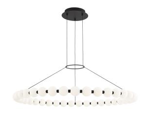 China 42&quot; Glass Ball Ceiling Light 40W Round Ring LED Ceiling Light Black wholesale