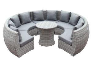 China Round Shape Curved Rattan Garden Outdoor Sofa Set wholesale