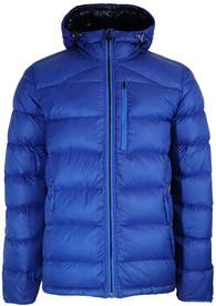China Blue Mens Warm Waterproof Coat , Hooded Mens Waterproof Puffer Jacket wholesale