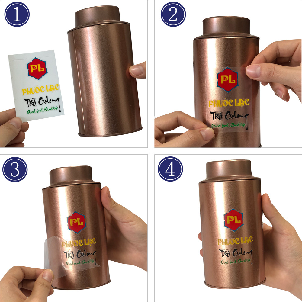 Custom Waterproof Adhesive Metal Transfer Sticker For Boxes Customized Size And Color
