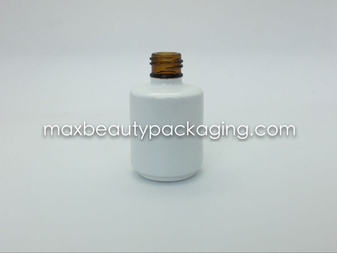 high quality thick and strong powder coating gel polish bottle 15ml amber bottle nail polish packaging