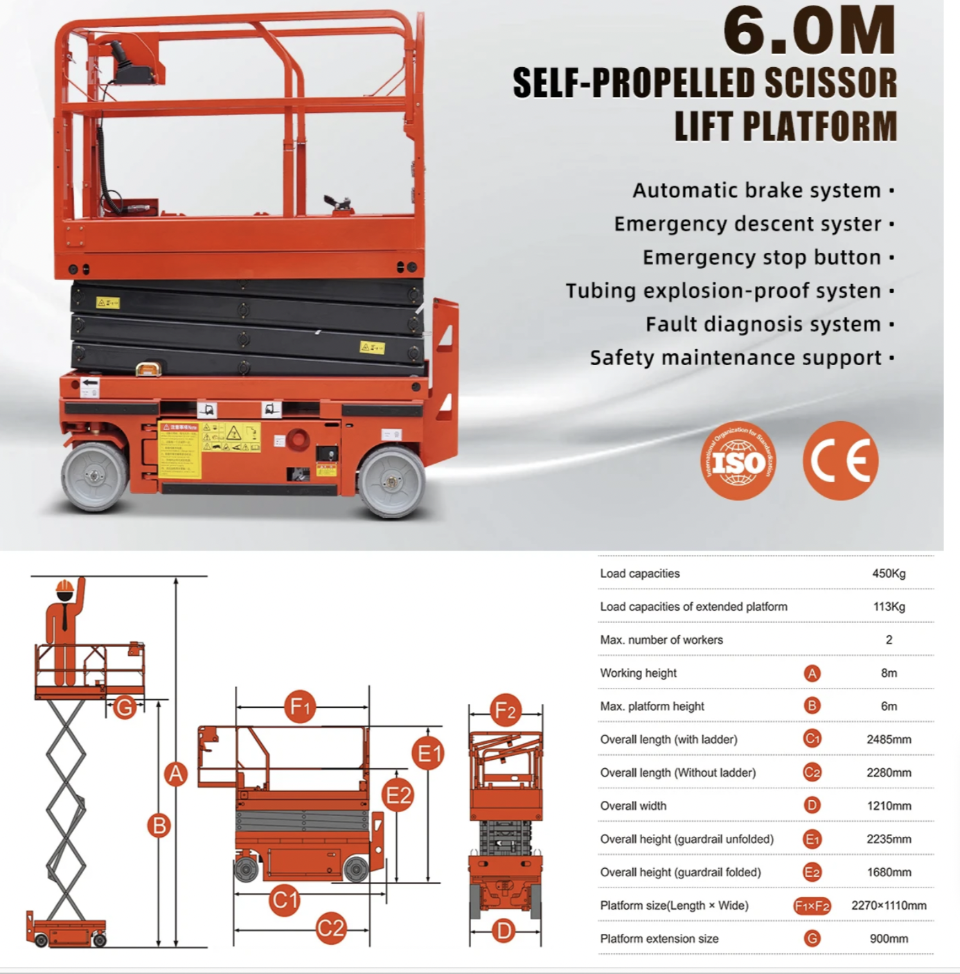 Aerial Working Platform 4m 5m 6m 8m 10m 12m 14m 16m Hydraulic Working Platform
