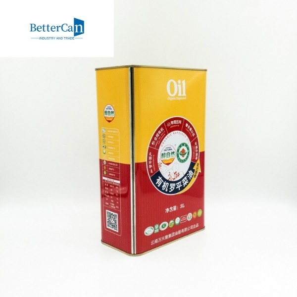 Rectangular 3 Liter Olive Oil Tin Can Manufacturers Without Handle