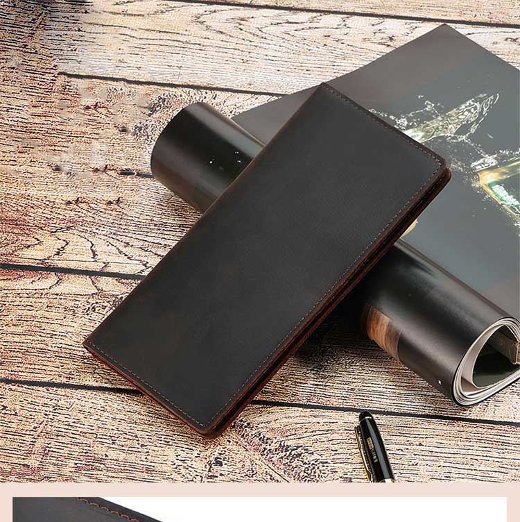 Mix Models Men's Crazy Horse Leather Purse with Advantage of Low MOQ and Vintage Design