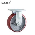 5 Inch PU Wheel Black Rubber Adjustable Industrial Heavy Duty Caster Wheel With