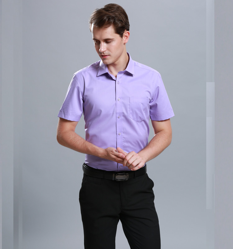 Men Business Dress Shirts Short Sleeve Stylish Anti - Pilling Turn Down Collar