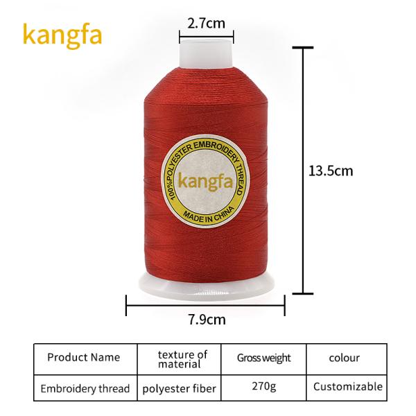 Embroidery Machine Thread Customized Big Cone Polyester Embroidery Threads 120D/2