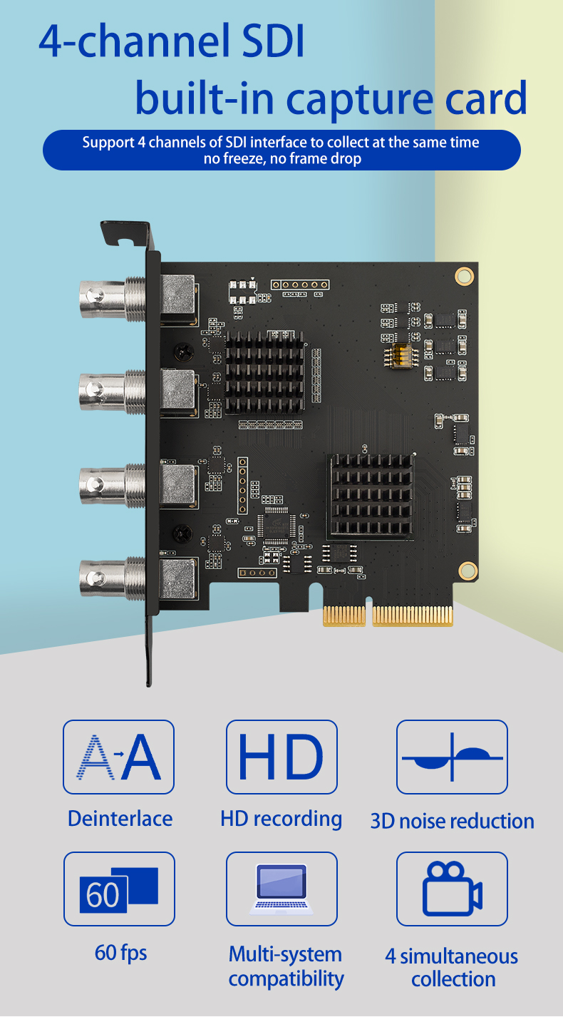 Power Consumption ≤5 Supply Plug and Play 1080p HD Capture Card 1920x1080 SDI Interface