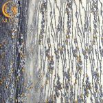 Colorful MDX Floral Lace Fabric Embroidery Glitter Sequins Decoration